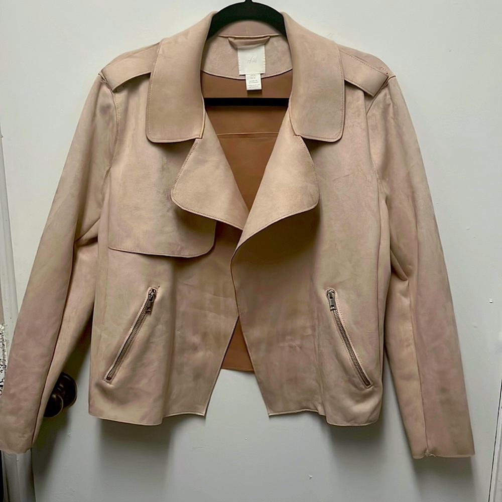 Light Pink Suede Blazer
